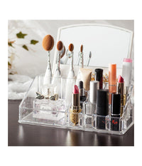 Organizzatore Porta Cosmetici Specchio Jk 7024 16 Comparti Organizer Trasparente         