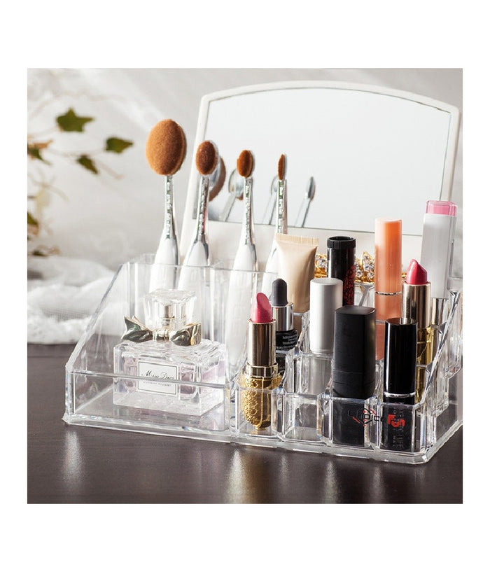Organizzatore Porta Cosmetici Specchio Jk 7024 16 Comparti Organizer Trasparente         