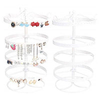 Trade Shop - Organizzatore Verticale Tondo 4 Livelli Bianco Metallo Espositore Organizer Gioielli -