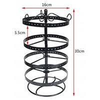 Trade Shop - Organizzatore Verticale Tondo 4 Livelli Bianco Metallo Espositore Organizer Gioielli -