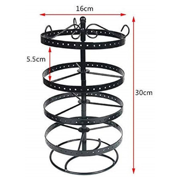 Trade Shop - Organizzatore Verticale Tondo 4 Livelli Bianco Metallo Espositore Organizer Gioielli -