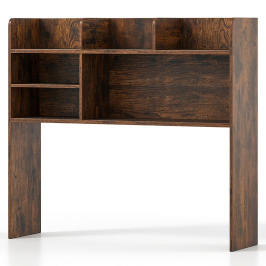 Organizzatore da banco con 6 ripiani da scrivania a 3 livelli per computer-Scaffale da scrivania da toilette Marrone