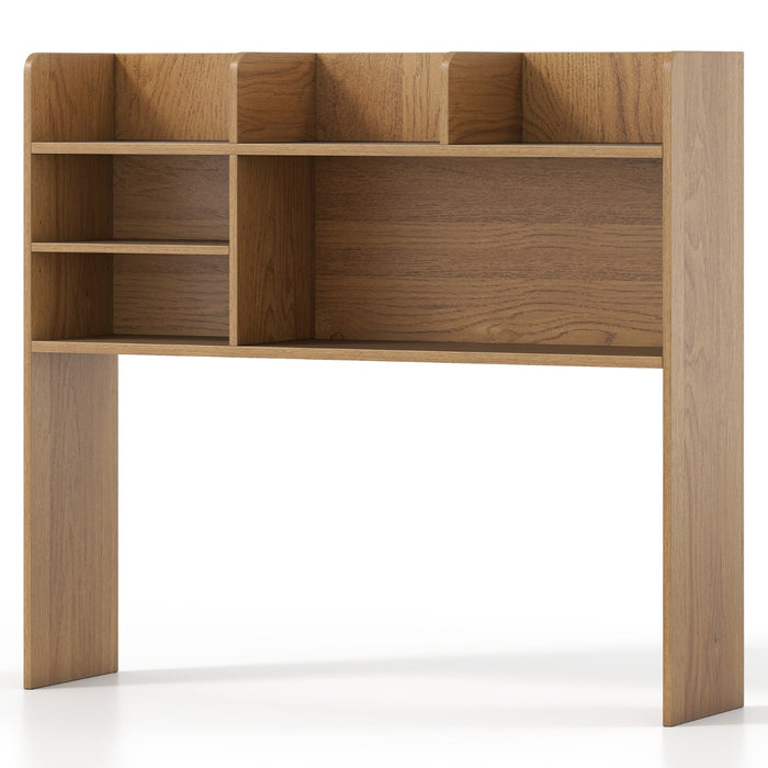 Organizzatore da banco con 6 ripiani da scrivania a 3 livelli per computer-Scaffale da scrivania da toilette Naturale