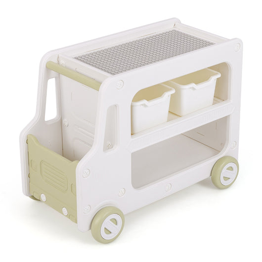 Organizzatore per bambini armadietto giocattoli a forma di auto 2 in 1 con struttura sicura-Organizzatore pannello per costruzioni