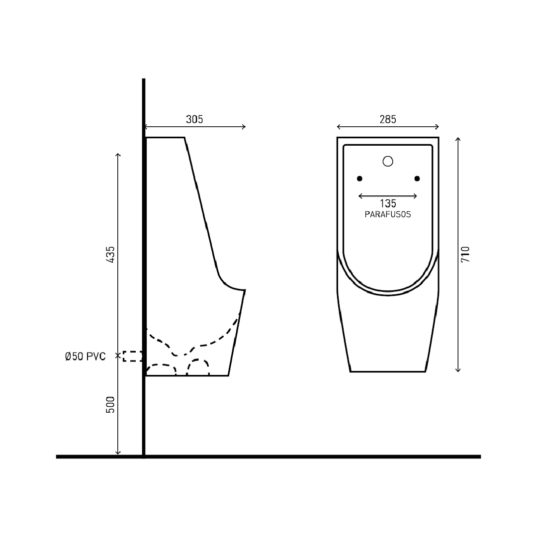 Orinatoio Sospeso Rubicer Con Sensore Bianco Lucido "Urinol"