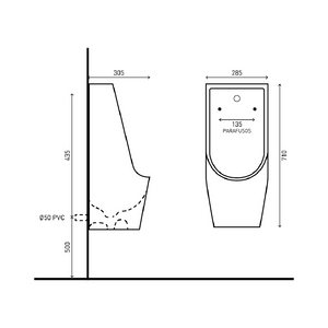 Orinatoio Sospeso Rubicer Con Sensore Bianco Lucido "Urinol"