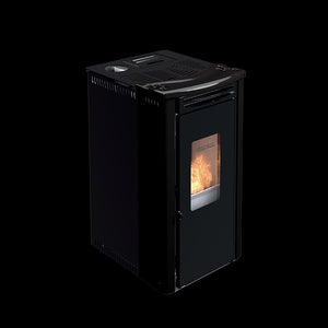 Orione stufa a pellet ventilata 9,1 kw nero lucido Lincar