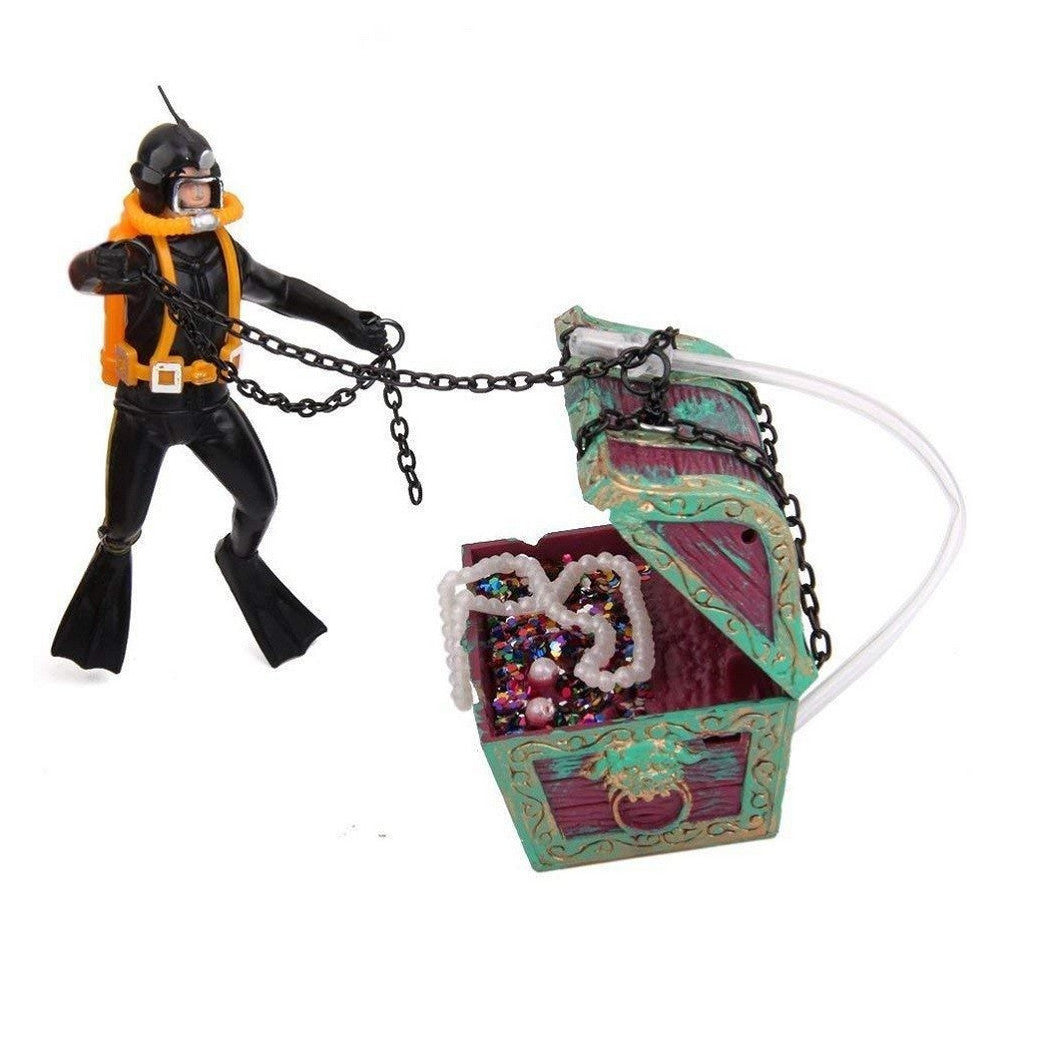 Trade Shop - Ornamento Per Acquario Decorativo Sub Catena Tesoro Dei Pirati Pesci Acqua -