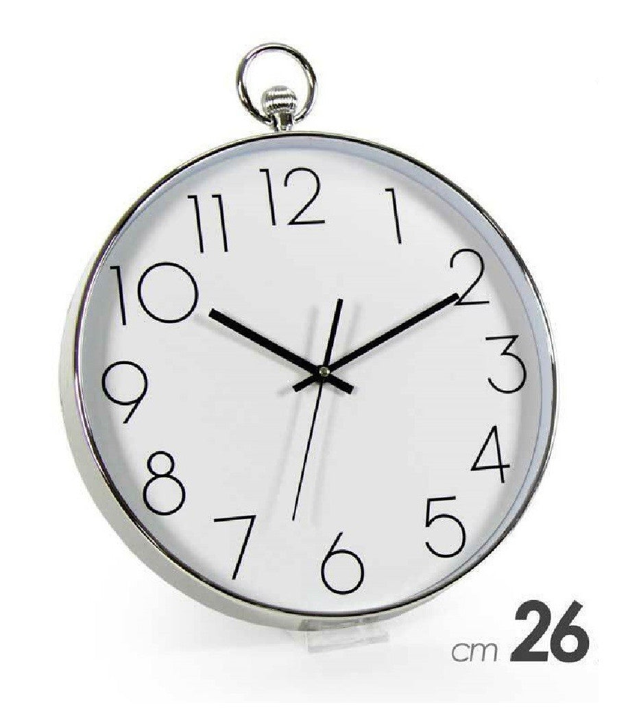 Orologio 26x4cm Parete Movimento Silenzioso Colori Ass. Tondo In Plastica 798061         