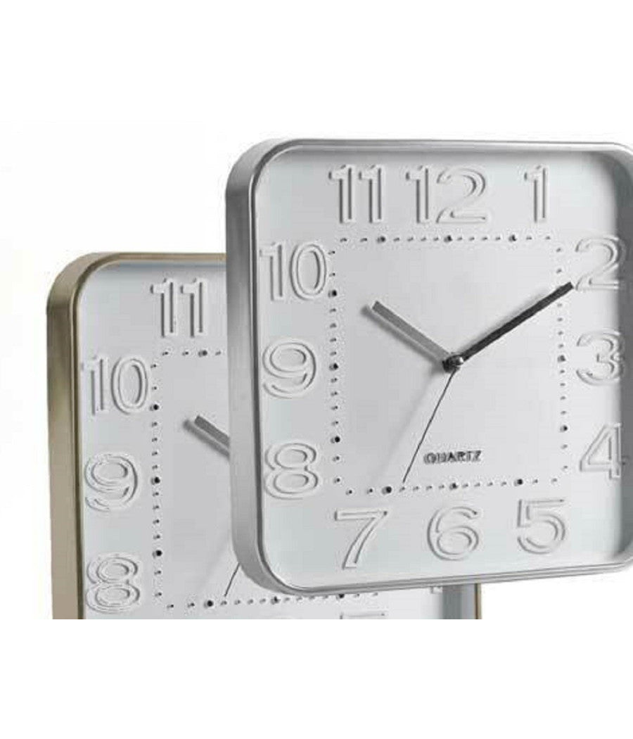 Orologio 30x4cm Da Parete Quadrato Classico Moderno Silenzioso Colori Ass 684142         