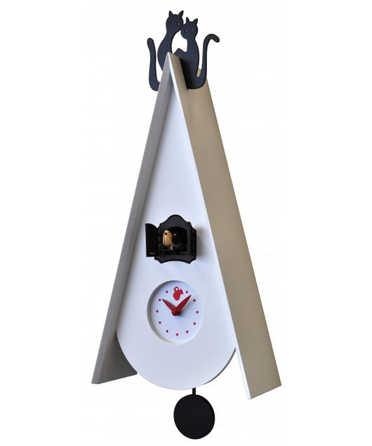 Orologio a cucù da parete Gattini con pendolo e uccellino