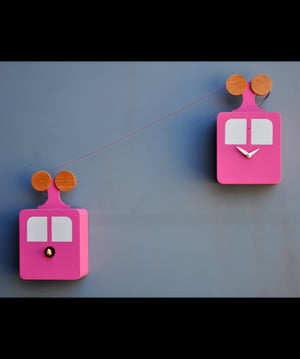Orologio a cucù Funivia Made in Italy - rosa