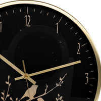 Orologio alluminio ramo nero tondo cm ø31,6h4,9