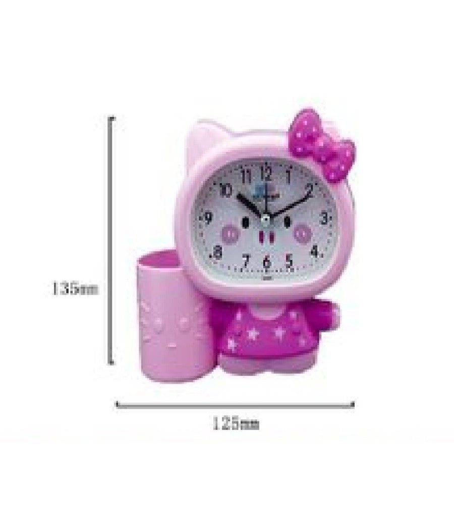 Orologio Analogico Sveglia A Forma Di Gattino Da Tavolo Con Portapenne Tx-9126         