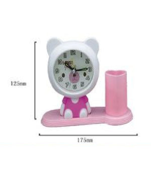 Orologio Analogico Sveglia A Forma Di Orsacchiotto Con Portapenne Tavolo Tx-9123         