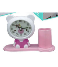 Orologio Analogico Sveglia A Forma Di Orsacchiotto Con Portapenne Tavolo Tx-9123         
