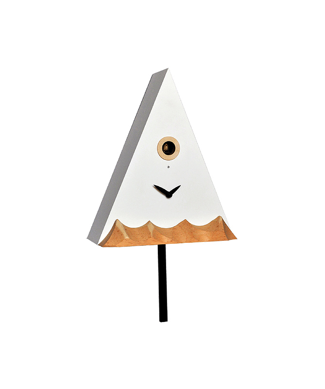 Orologio con cucù Cervino in mdf laccato fosforescente Made in Italy