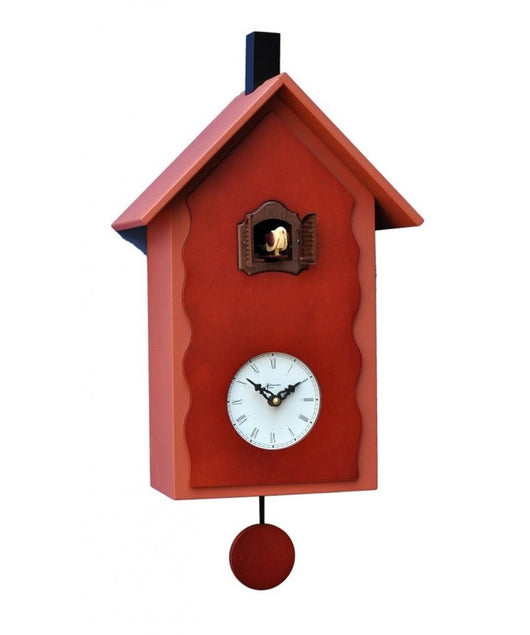 Orologio con cucù con cassa laccata e pannello betulla Made in Italy