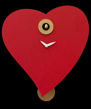 Orologio con cucù Cuore Made in Italy - rosso