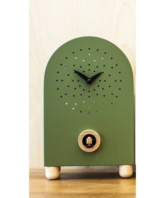 Orologio con cucù Marconi in mdf laccato e particolari in acero Made in Italy