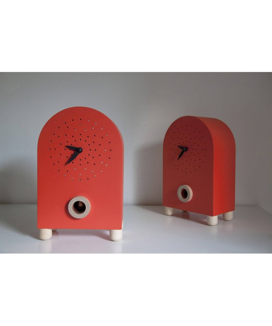 Orologio con cucù Marconi in mdf laccato e particolari in acero Made in Italy