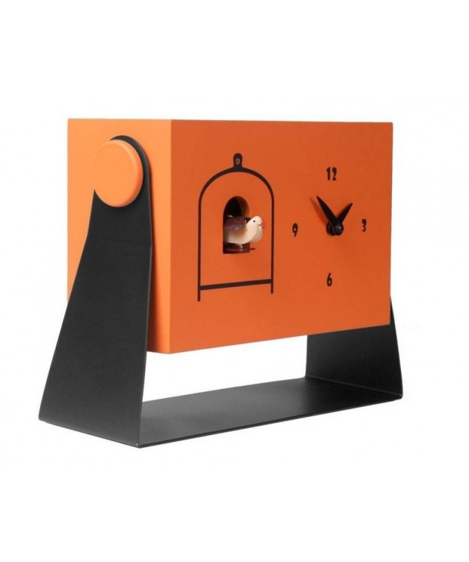 Orologio con cucù Mi Dondolo cassa in mdf laccato e base in metallo Made in Italy