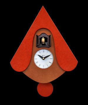 Orologio con cucù New W con cassa in mdf e tetto Made in Italy