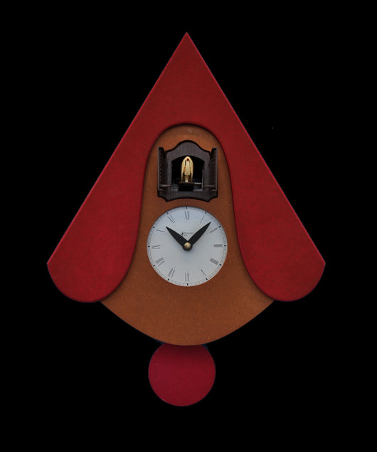 Orologio con cucù New W con cassa in mdf e tetto Made in Italy