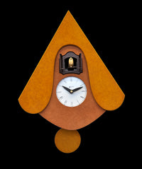 Orologio con cucù New W con cassa in mdf e tetto Made in Italy