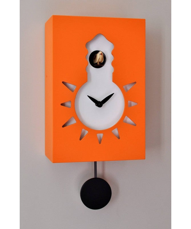 Orologio con cucù Night & Day in mdf laccato con quadrante fosforescente Made in Italy