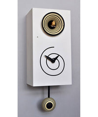 Orologio con cucù Spirale cassa in mdf laccato Made in Italy