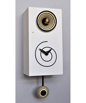 Orologio con cucù Spirale cassa in mdf laccato Made in Italy