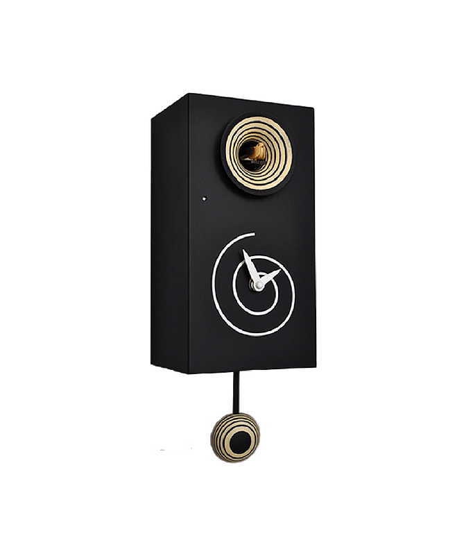 Orologio con cucù Spirale cassa in mdf laccato Made in Italy