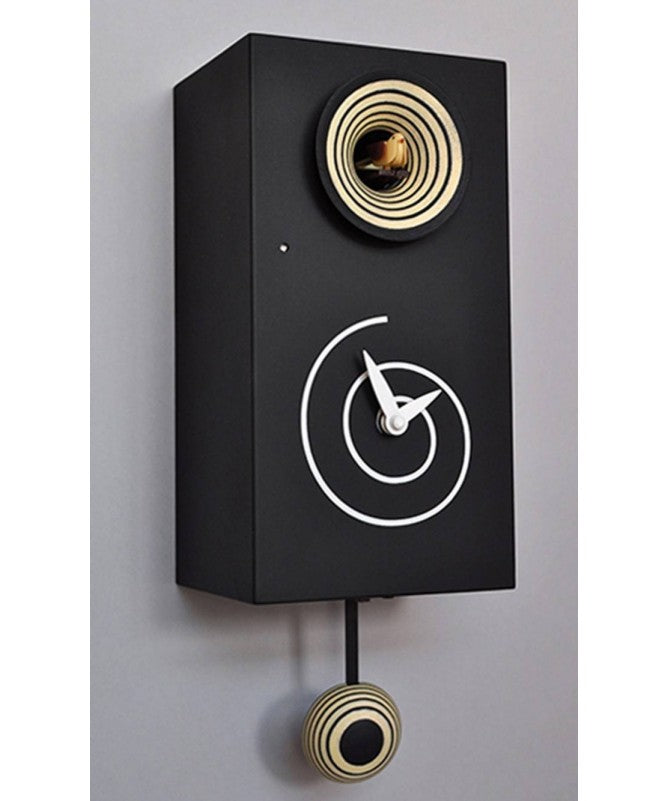 Orologio con cucù Spirale cassa in mdf laccato Made in Italy