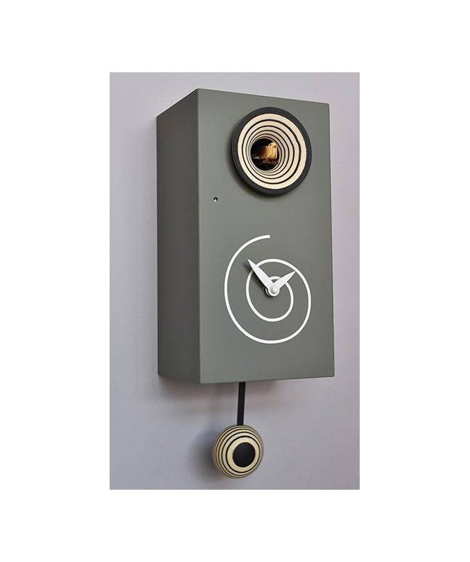 Orologio con cucù Spirale cassa in mdf laccato Made in Italy