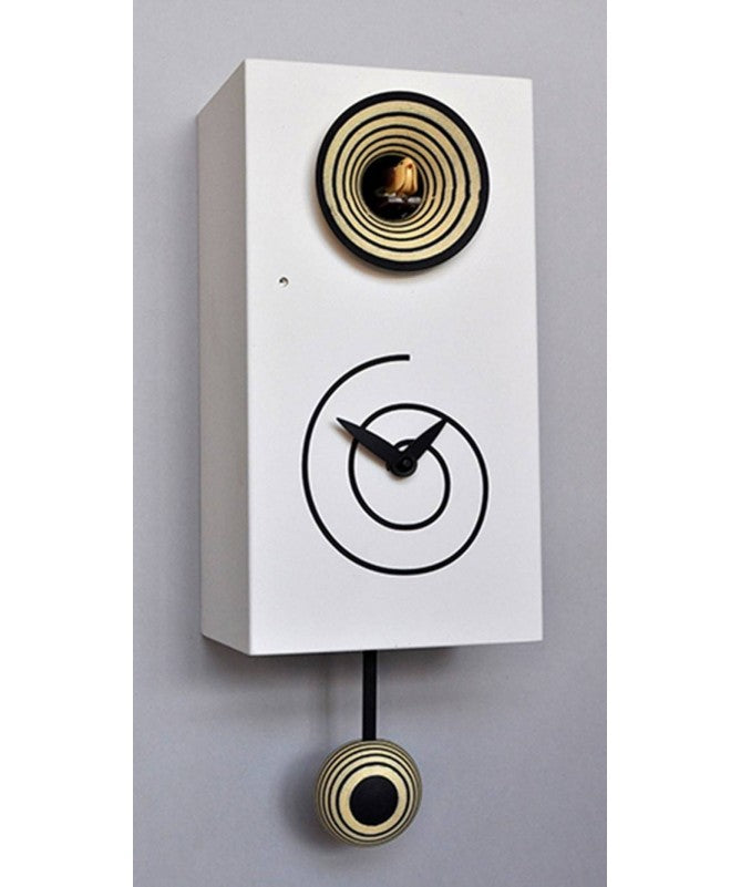 Orologio con cucù Spirale cassa in mdf laccato Made in Italy