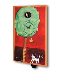 Orologio con cucù Sul Ramo stampa su mdf Made in Italy