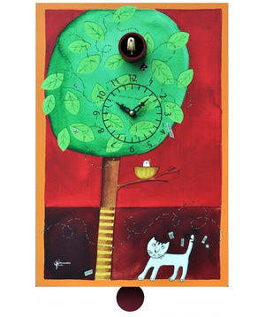 Orologio con cucù Sul Ramo stampa su mdf Made in Italy