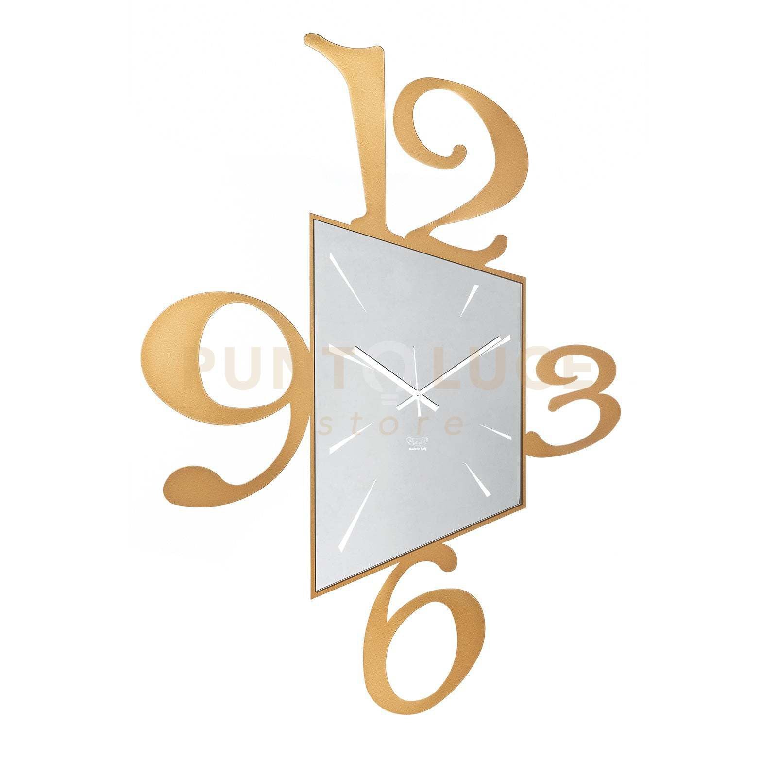 orologio da muro geometrico big prospettiva Oro laccato in Ferro 70x100cmh