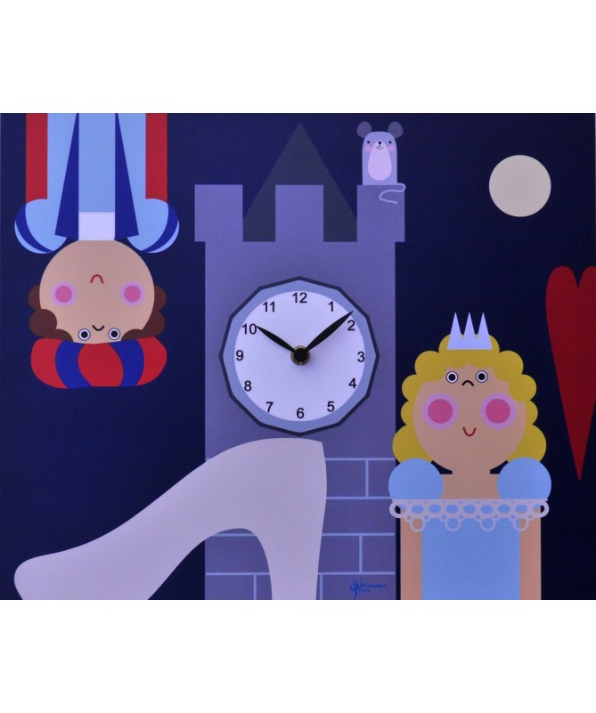 Orologio da parete Cenerentola con stampa in mdf Made in Italy