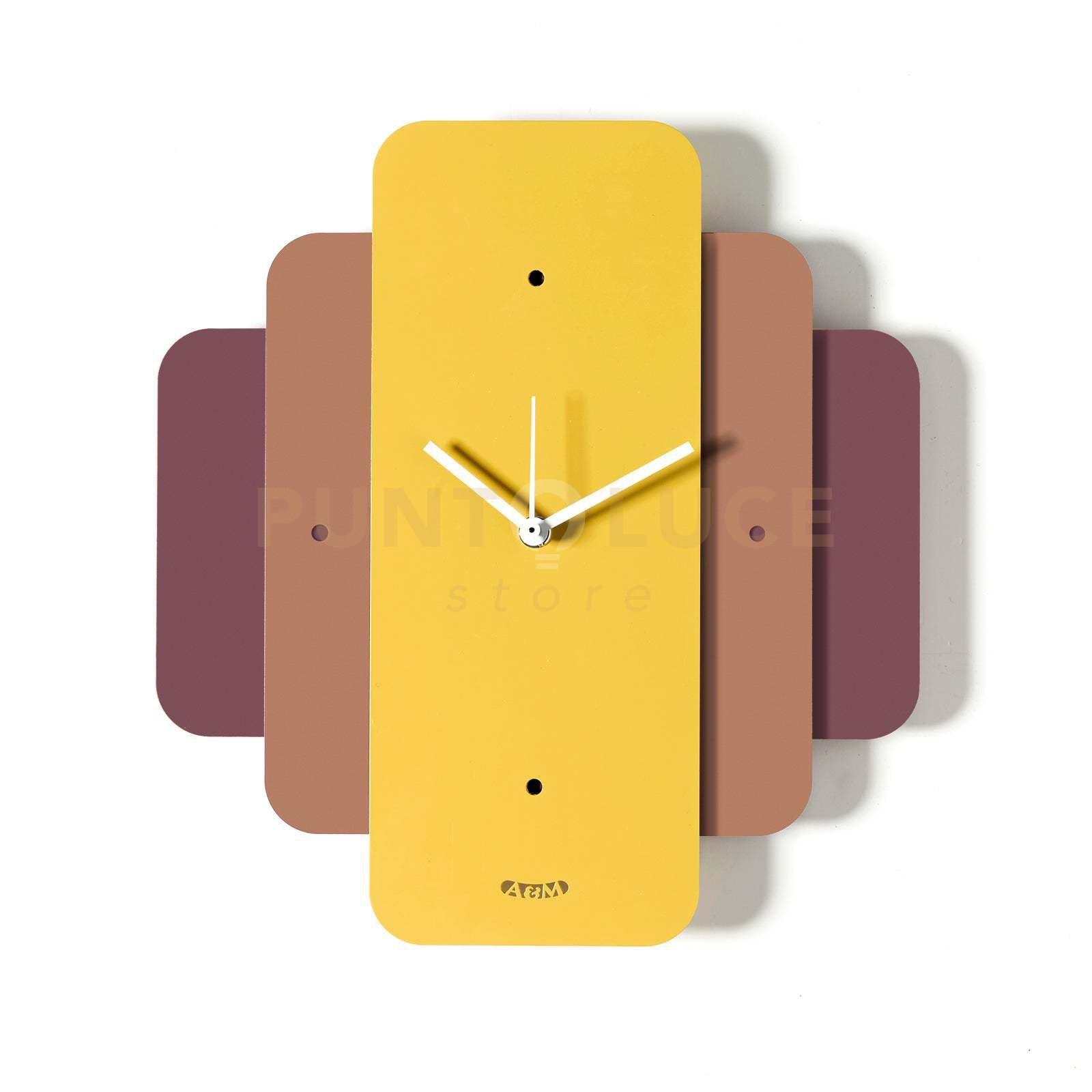 orologio da parete empire Viola ametista ,mocha mousse ,ocra in Ferro 28x30hcm