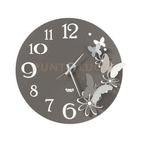 orologio da parete fiori e farfalle piccolo Fango e Allumio