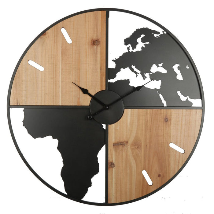 Orologio Da Parete Half ø 67 Metallo E Mdf