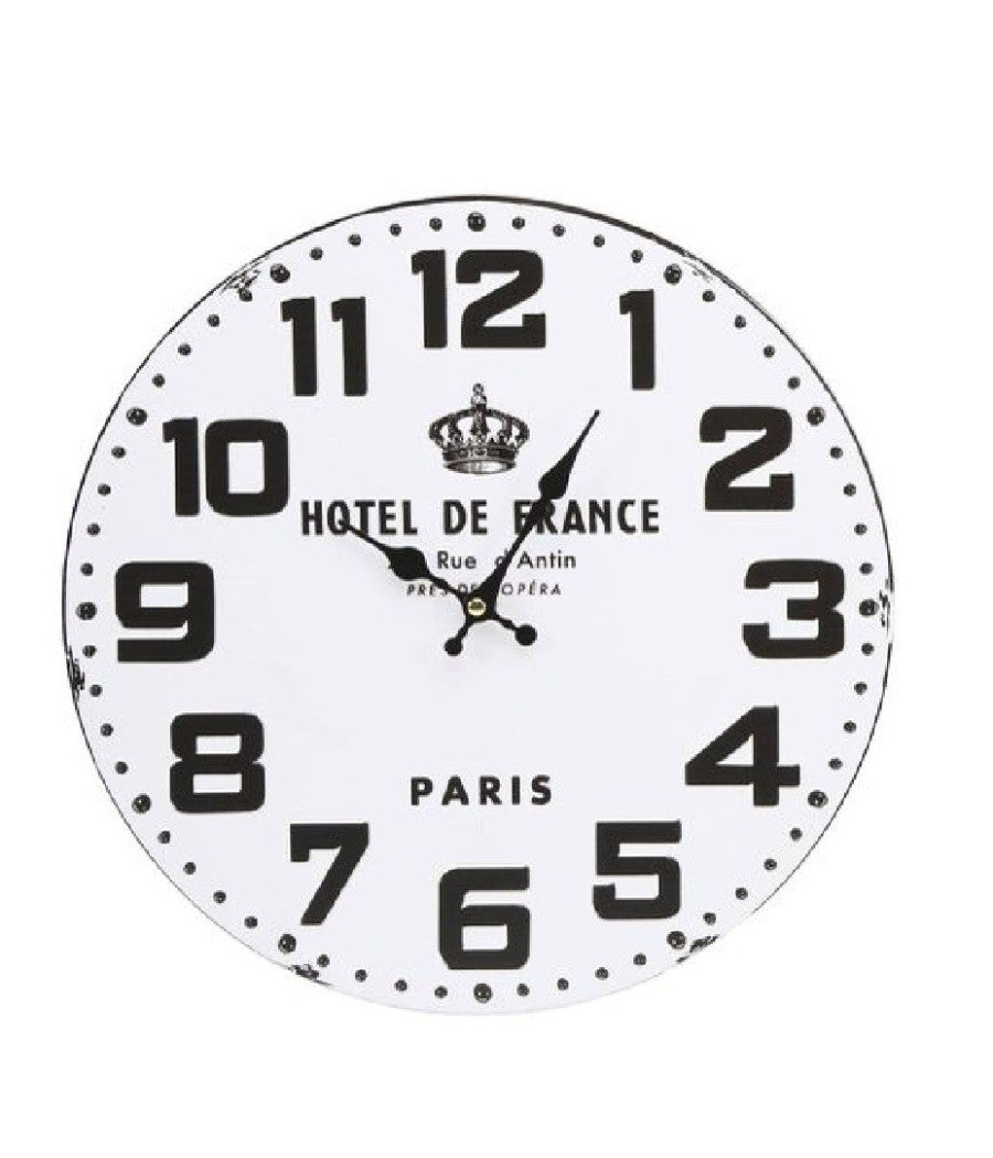 Orologio Da Parete In Legno Rotondo Vintage Retro' Analogico Casa Cucina 218694         