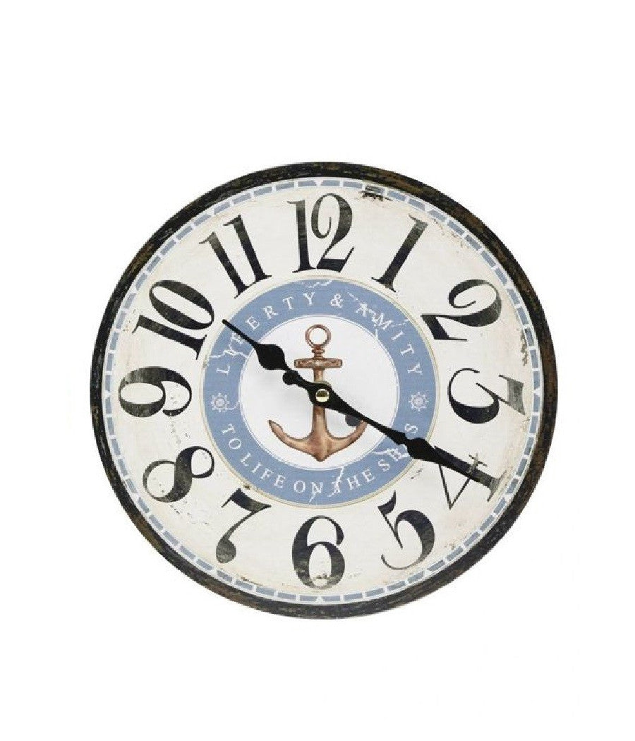 Orologio Da Parete In Stile Vintage Tondo In Legno Analogico Casa Cucina 218707         