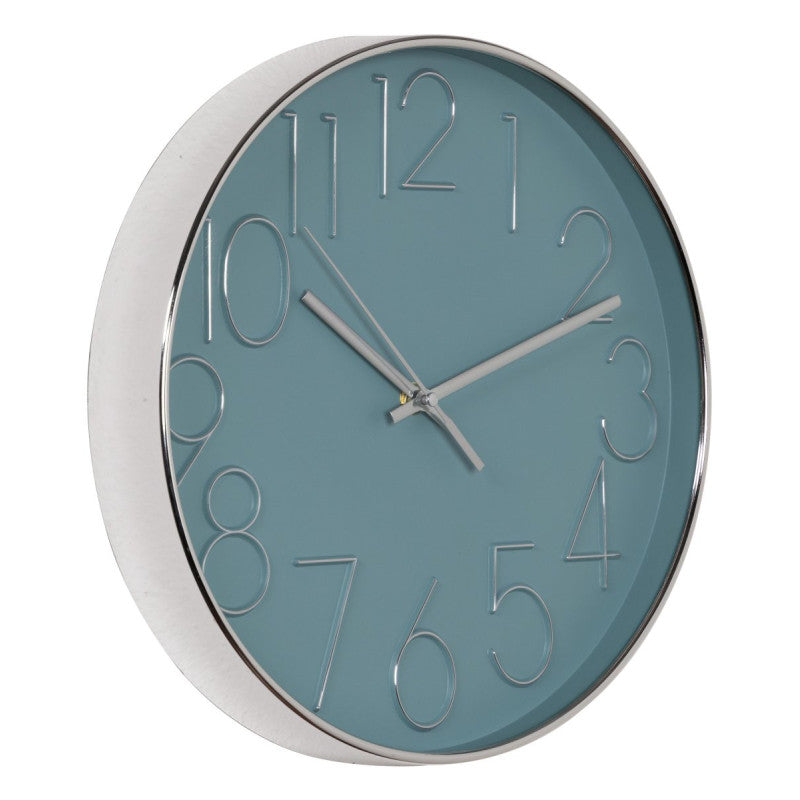Orologio Da Parete Koko In Plastica ø 30cm Azzurro /argento Movimento Silenzioso