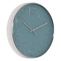 Orologio Da Parete Koko In Plastica ø 30cm Azzurro /argento Movimento Silenzioso