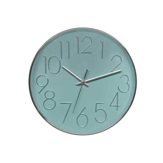 Orologio Da Parete Koko In Plastica ø 30cm Azzurro /argento Movimento Silenzioso