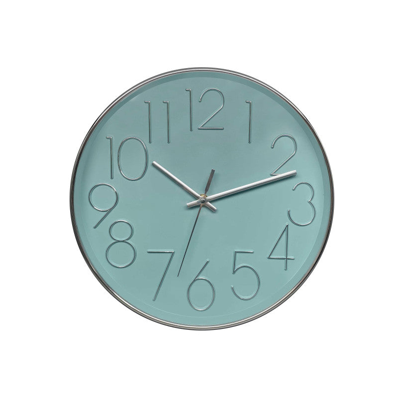 Orologio Da Parete Koko In Plastica ø 30cm Azzurro /argento Movimento Silenzioso