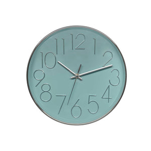 Orologio Da Parete Koko In Plastica ø 30cm Azzurro /argento Movimento Silenzioso